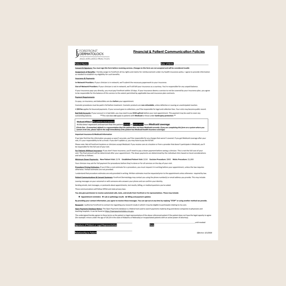 your-visit-form-patient-communication-financial-policies