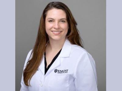 Headshot of Rebekka Adriana Evans, PA-C, board-certified physician assistant at Knight Dermatology