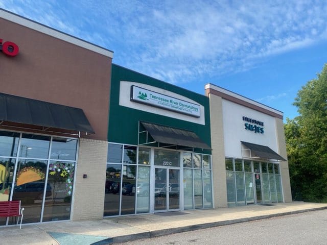 Tennessee River Dermatology clinic exterior in Athens, AL
