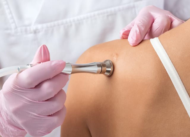 microderm abrasion on scar on shoulder