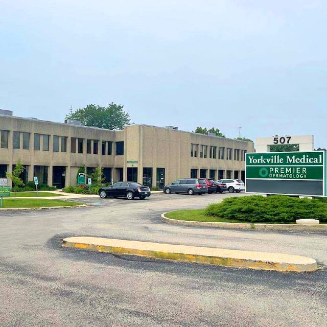 Premier Dermatology clinic exterior in Yorkville, IL