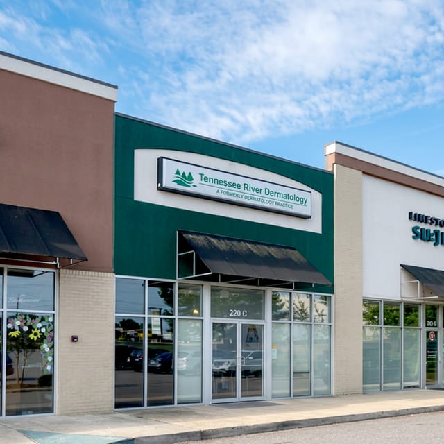 Tennessee River Dermatology clinic exterior in Florence, AL