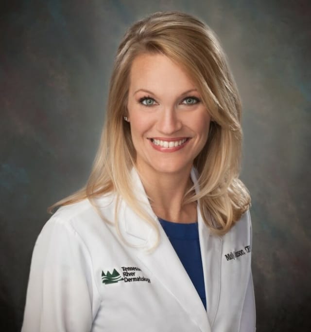 Headshot of Molly Johnson, FNP-C, MSN, family nurse practitioner at Tennessee River Dermatology