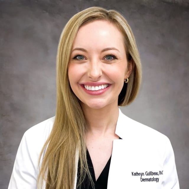 Headshot of Kathryn Guilbeau, PA-C, certified physician assistant at Inverness Dermatology