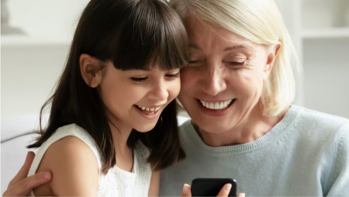 Patient Portal - Mother and daughter on the phone