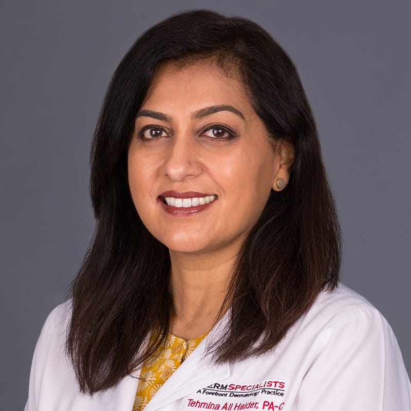 Headshot of Tehmina Ali Haider, PA-C, certified physician assistant at DermSpecialists