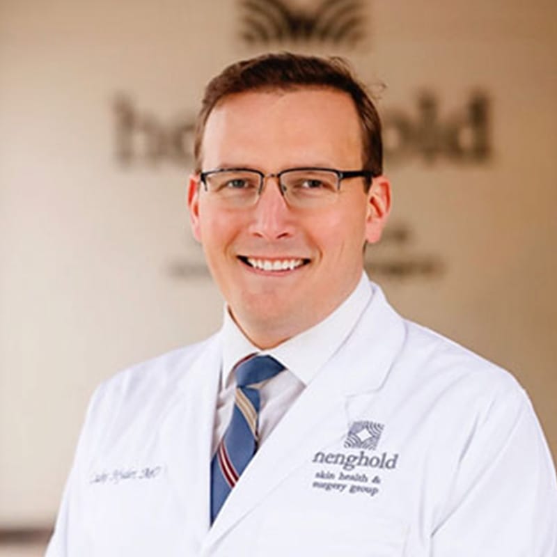 Headshot of Luke A. Hyder, FAAD, FACMS, MD, board-certified dermatologist at Henghold Dermatology