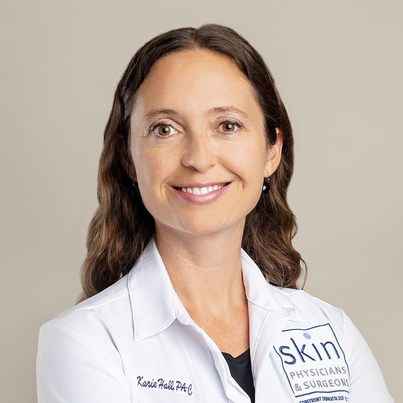 Headshot of Karie Hall, PA-C, certified physician assistant at Skin Physicians & Surgeons