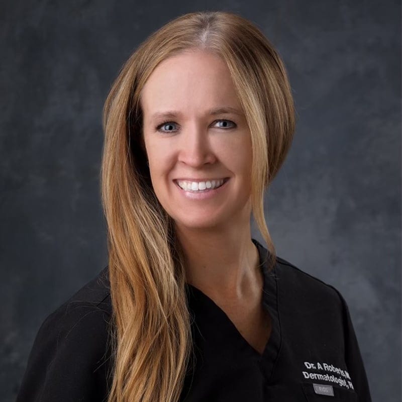 Headshot of Amanda M. Roberts, FAAD, MD, board-certified dermatologist at Forefront Dermatology