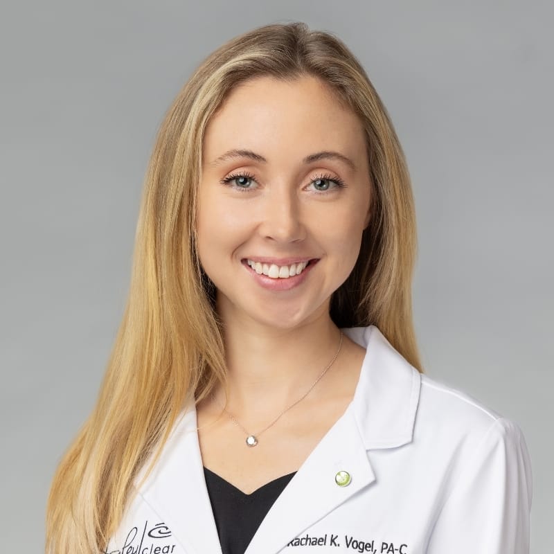 Headshot of Rachael Vogel Franklin, PA-C, certified physician assistant at Haley Dermatology