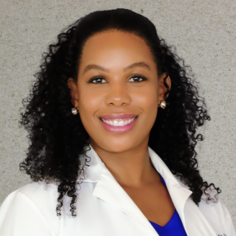 Headshot of Khalila Amina Guzman, PA-C, certified physician assistant at Forefront Dermatology