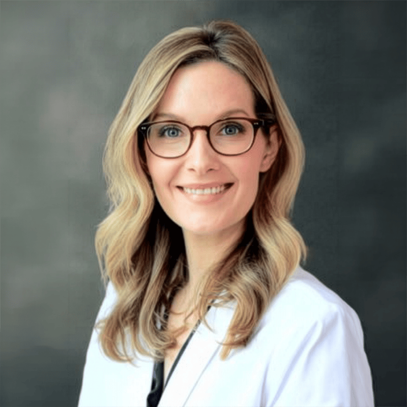 Headshot of Erin Petersen, FAAD, MD, dermatology provider at Conrad Petersen Dermatology
