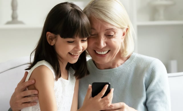 Patient Portal - Mother and daughter on the phone