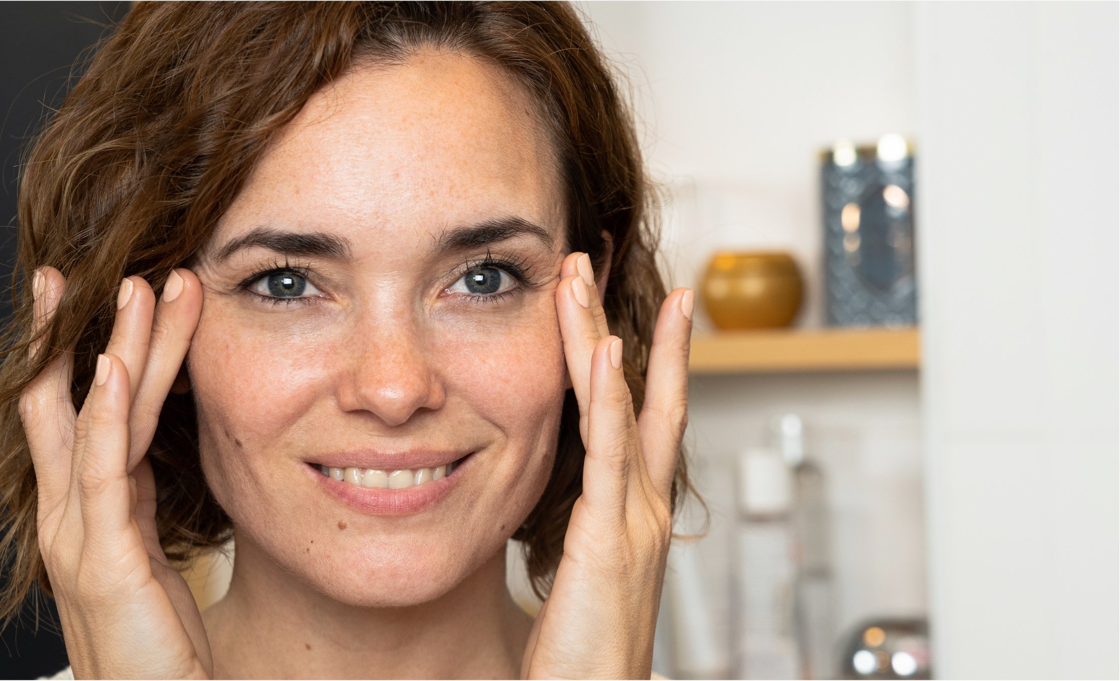 Woman considering skin tightening procedure